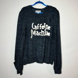 Wildfox Caffeine Machine Distressed Wool Sweater, sz. L
